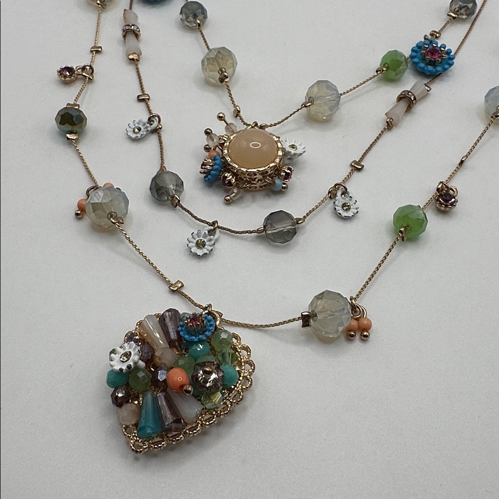 Betsey Johnson Multicolor Beaded Gold-Tone Layered Necklace. New without tags - Picture 6 of 12